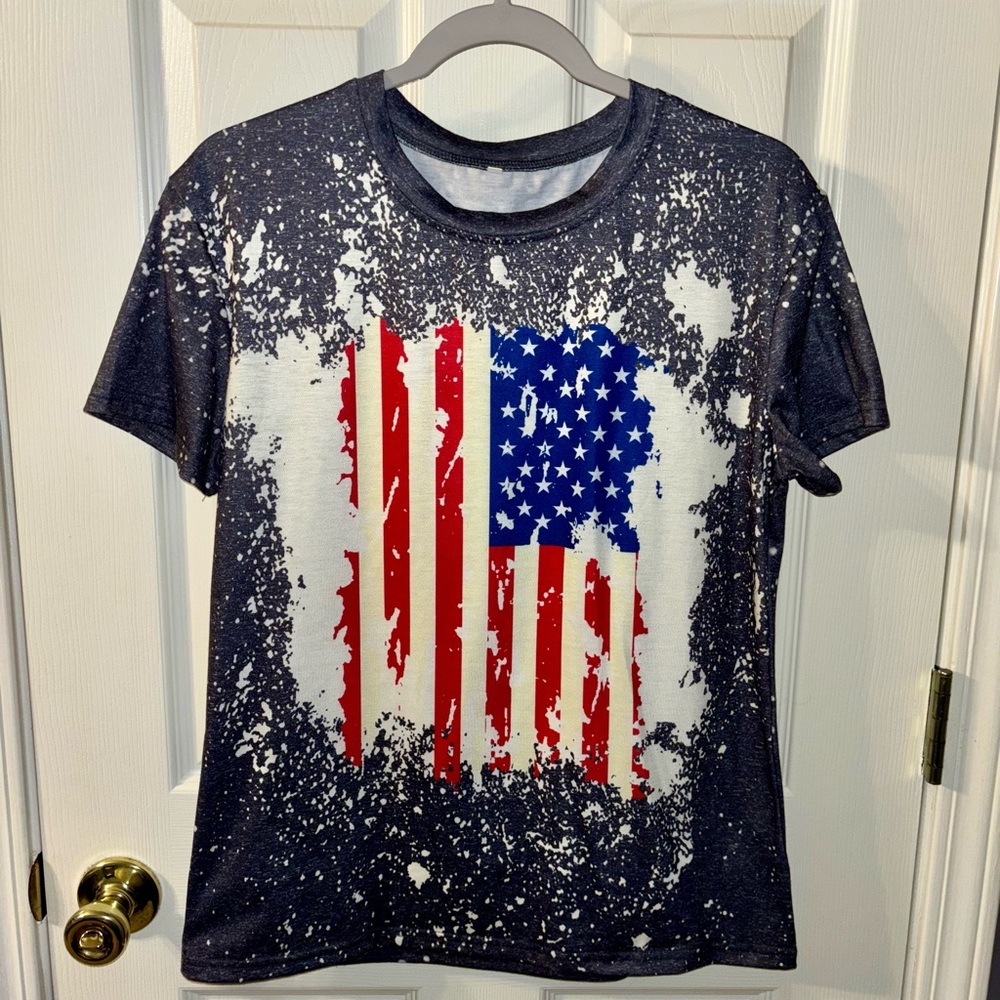 Gray American Flag T Shirt Size Small Worn Once